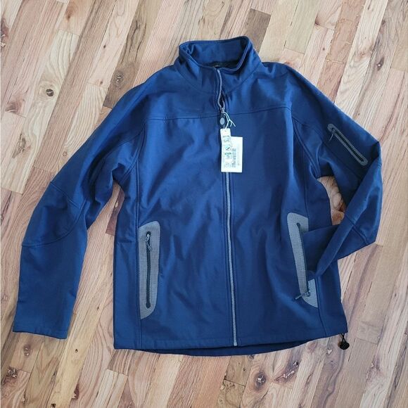 NWT Soft Shell Technical Jacket Navy Blue Large - Picture 4 of 15